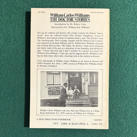 Vintage Fiction Paperback: William Carlos Williams - The Doctor Stories SECOND PRINTING