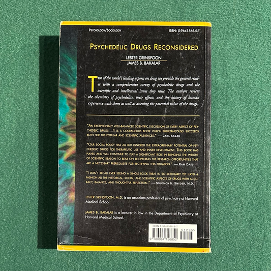 Vintage Non-Fiction Paperback: Lester Grinspoon and James B Bakalar - Psychedelic Drugs Reconsidered SECOND PRINTING
