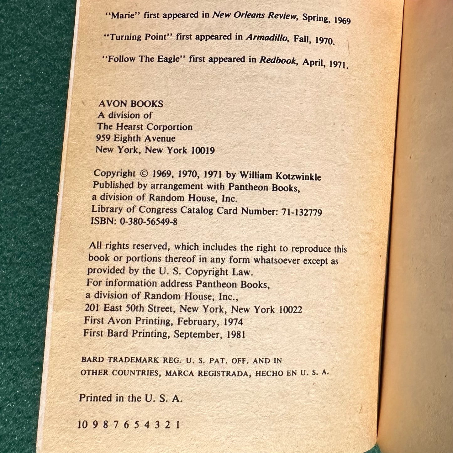 Vintage Fiction Paperback: William Kotzwinkle - Elephant Bangs Train FIRST PRINTING