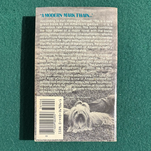 Vintage Fiction Paperback: Kurt Vonnegut - Palm Sunday FIRST PRINTING