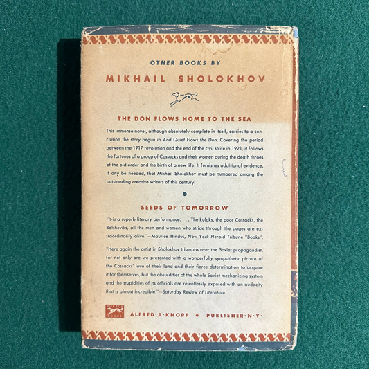 Vintage Fiction Hardback: Mikhail Sholokhov - And Quiet Flows The Don