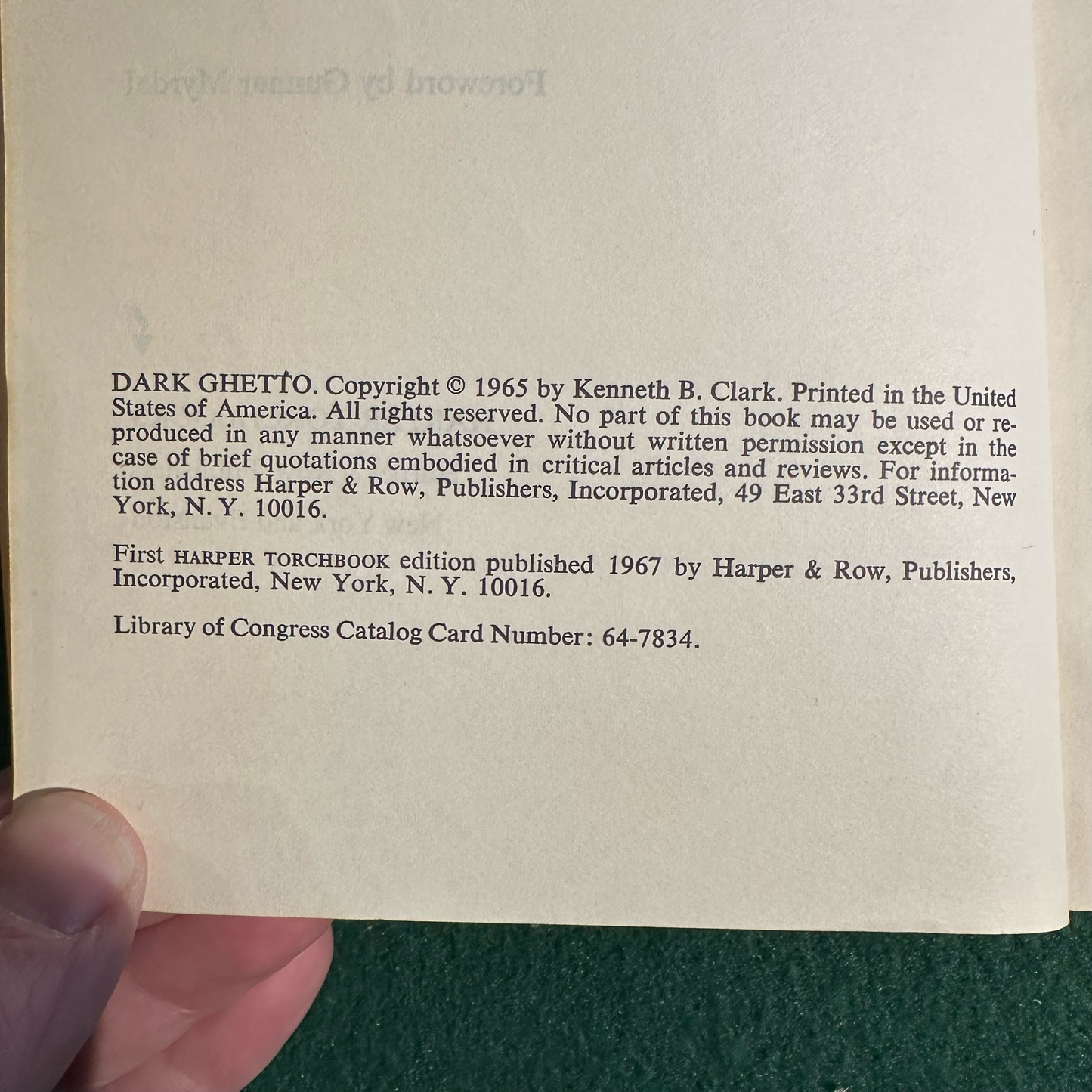 Vintage Non-Fiction Paperback: Kenneth B Clark - Dark Ghetto: Dilemmas of Social Power FIRST PRINTING