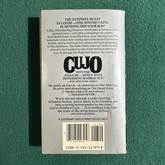 Vintage Horror Paperback: Stephen King - Cujo FIRST PRINTING