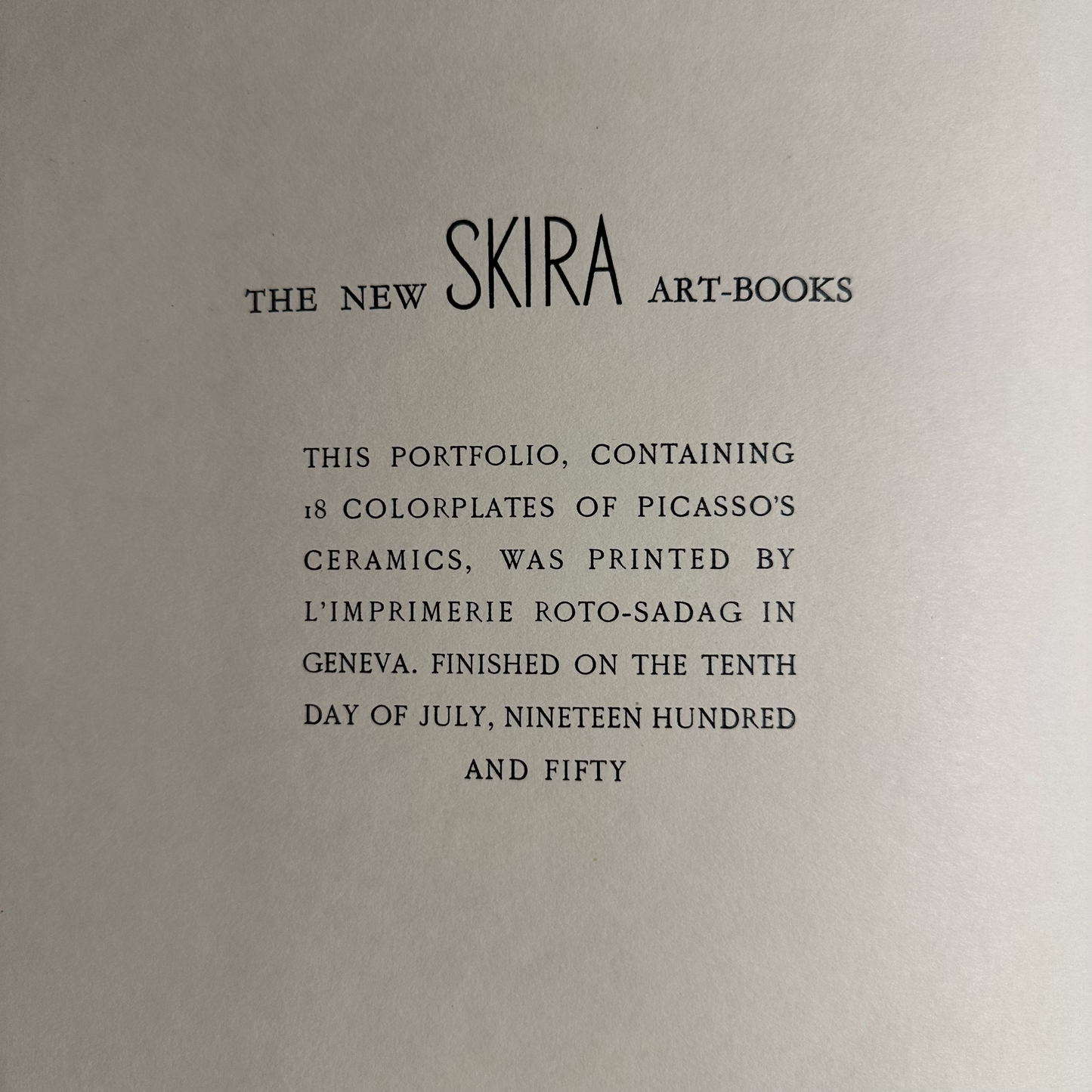 Vintage Art Folio Pablo Picasso - Ceramics SKIRA