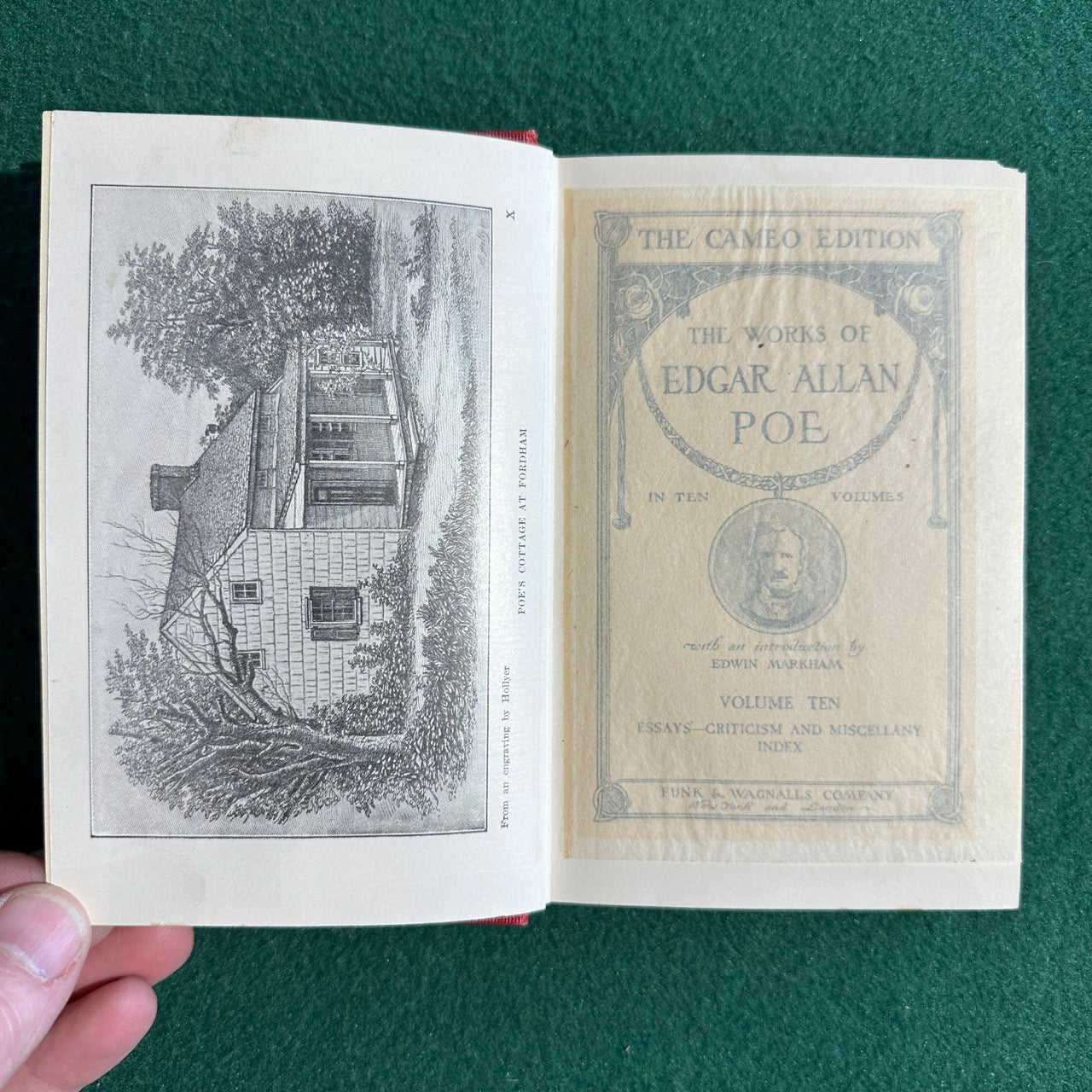 Antique Fiction & Poetry Hardbacks: The Works of Edgar Allen Poe in Ten Volumes, Cameo Edition 1904