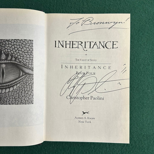 Fantasy Hardback: Christopher Paolini - Inheritance SIGNED FIRST EDITION