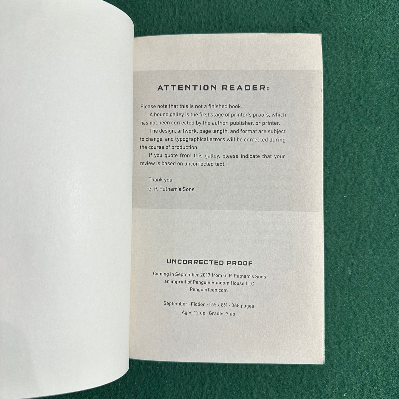 Sci-Fi Paperback: Marie Lu - Warcross SIGNED GALLEY