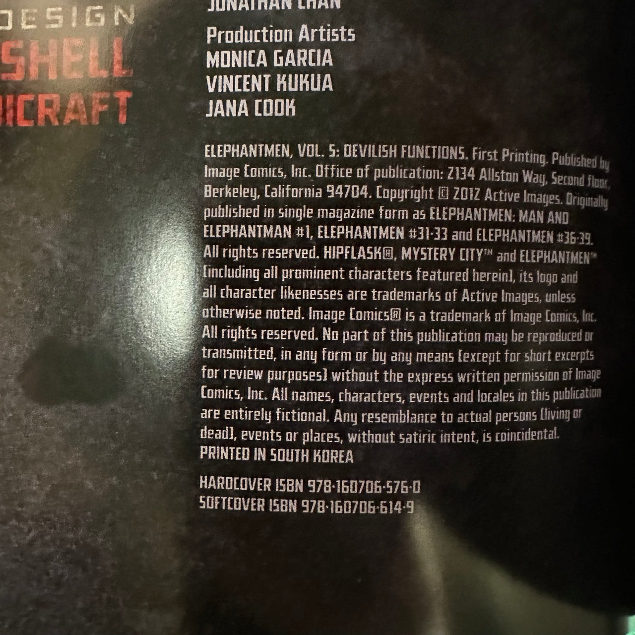 Graphic Novel Paperbacks: Richard Starkings - Elephantmen: Armed Forces Vols 00-05