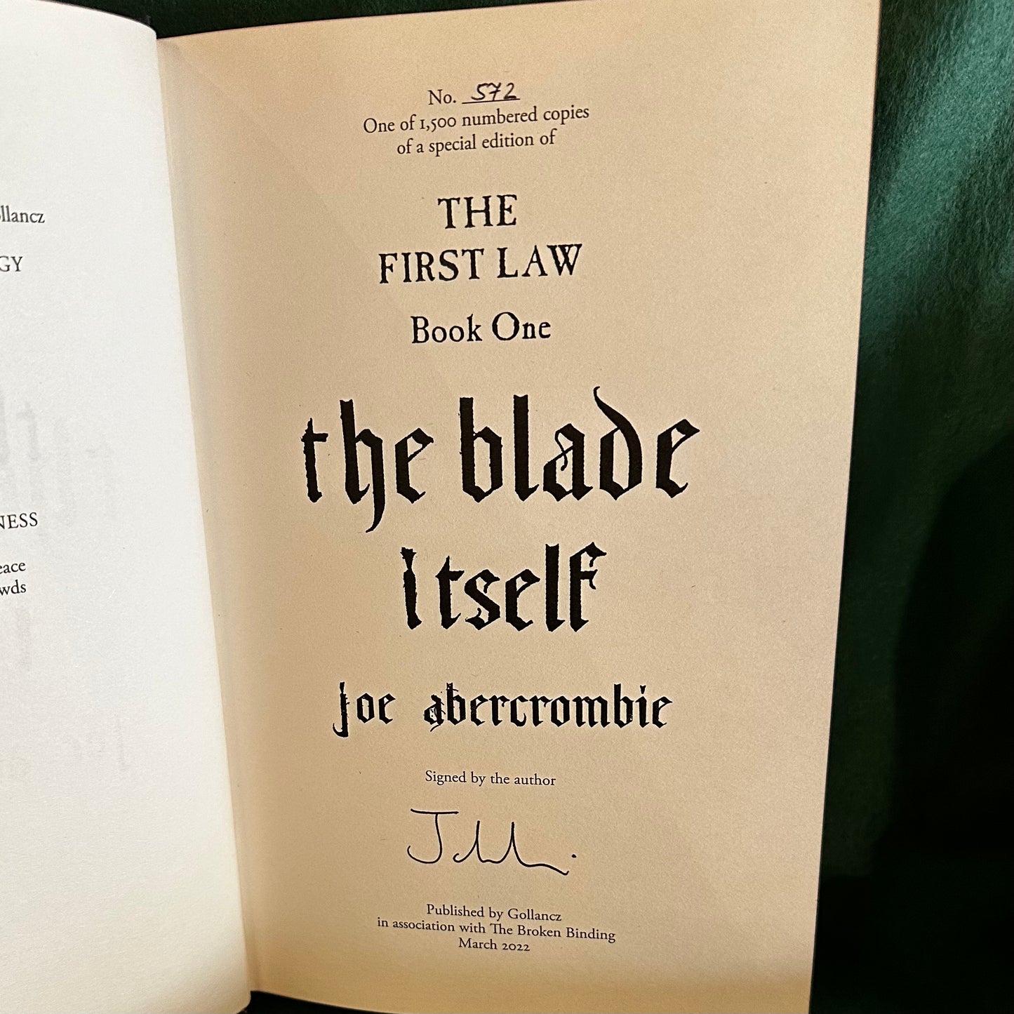 Fantasy Hardbacks: Joe Abercrombie - The First Law and Great Leveller trilogy - Broken Binding SIGNED FIRST EDITIONS
