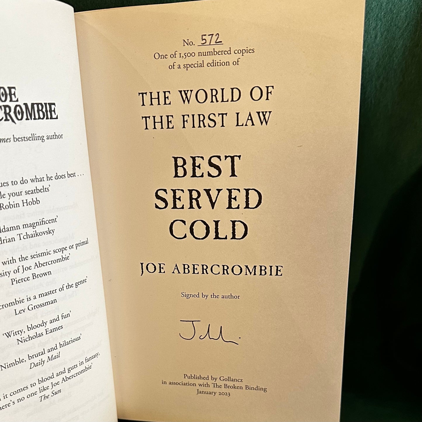 Fantasy Hardbacks: Joe Abercrombie - The First Law and Great Leveller trilogy - Broken Binding SIGNED FIRST EDITIONS