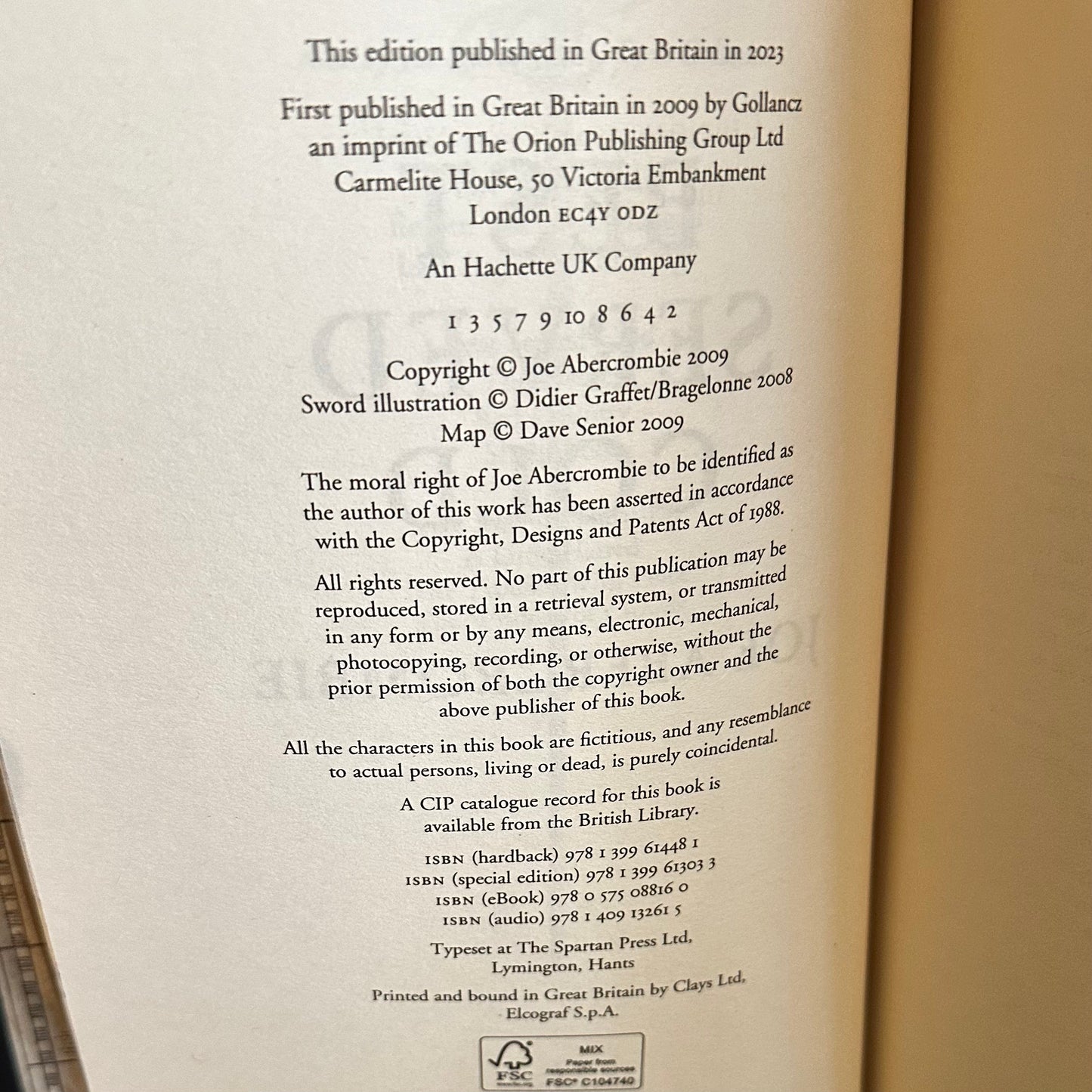 Fantasy Hardbacks: Joe Abercrombie - The First Law and Great Leveller trilogy - Broken Binding SIGNED FIRST EDITIONS