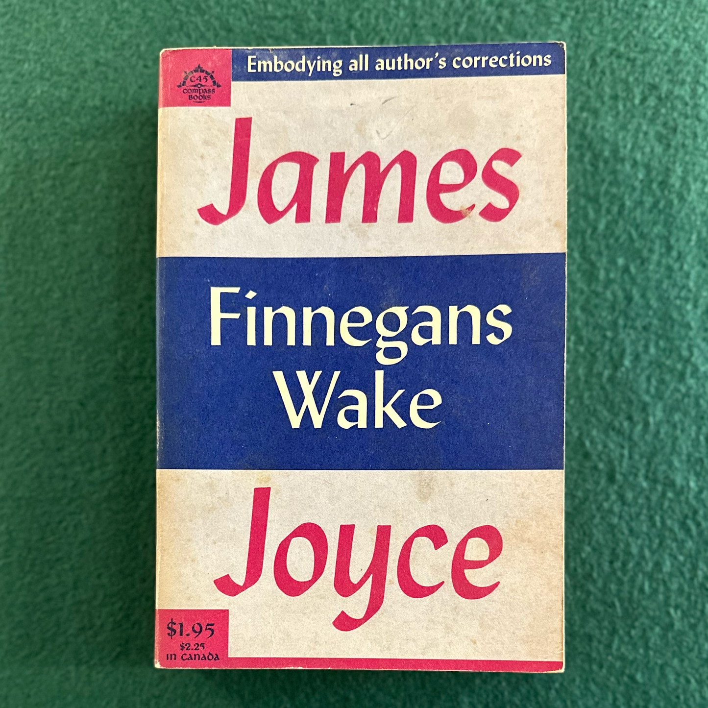 Vintage Fiction Paperback: James Joyce - Finnegans Wake SECOND PRINTING