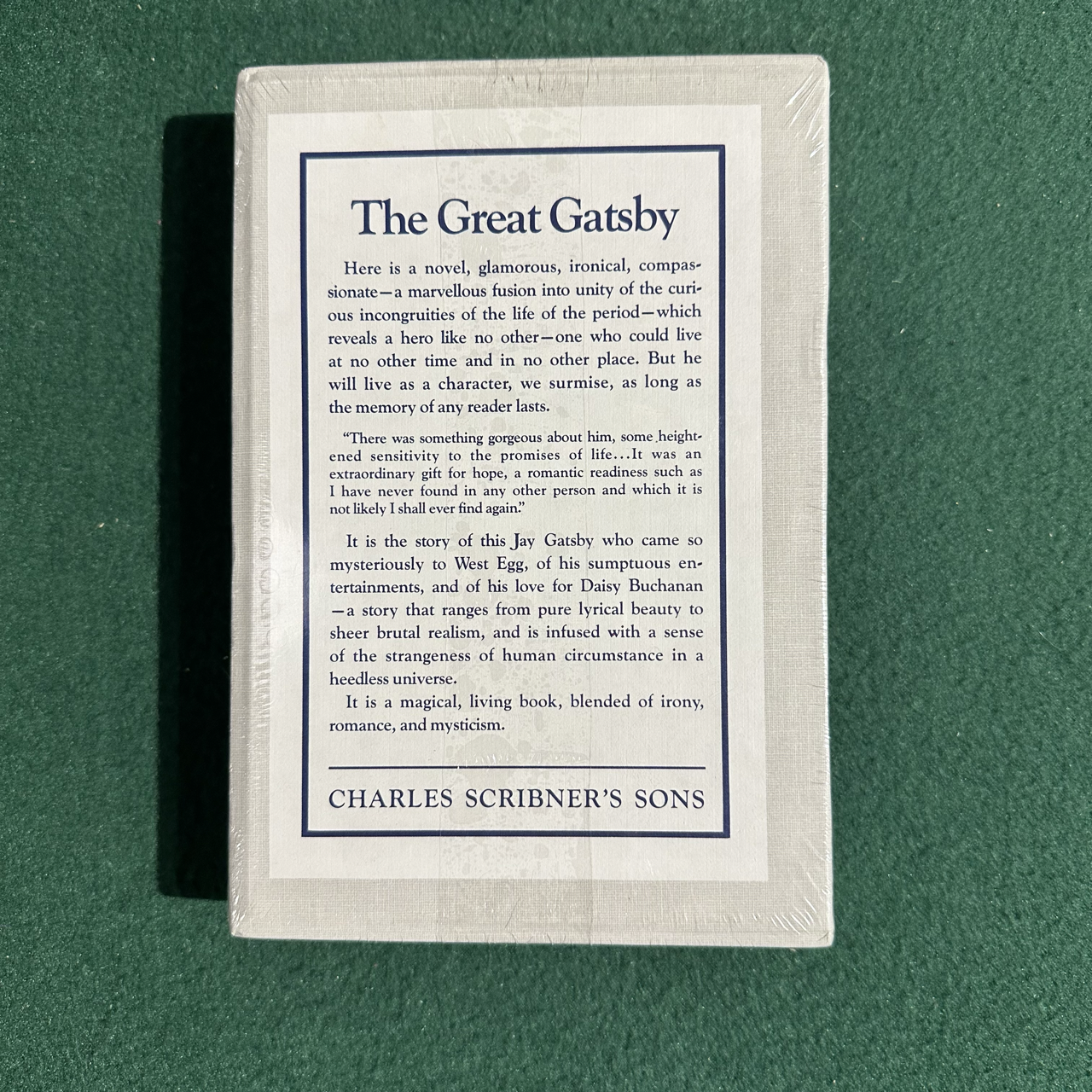Vintage Fiction Hardback: F Scott Fitzgerald - The Great Gatsby FACSIMILE FIRST EDITION