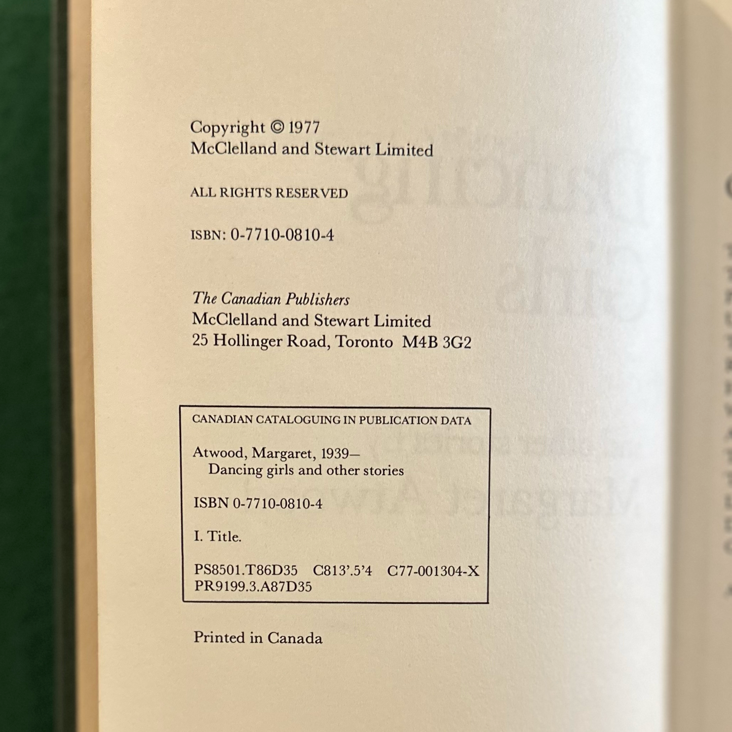 Vintage Fiction Hardback: Margaret Atwood - Dancing Girls & Other Stories FIRST EDITION