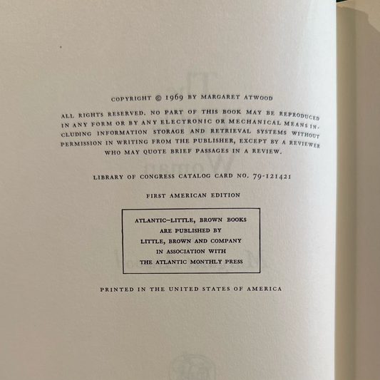 Vintage Fiction Hardback: Margaret Atwood - The Edible Woman FIRST US EDITION