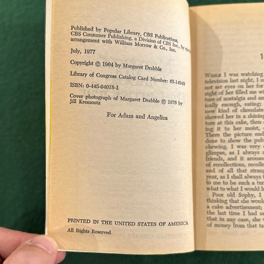 Vintage Fiction Paperback: Margaret Drabble - The Garrick Year