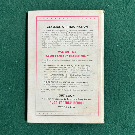 Vintage Fantasy Paperback: Avon Fantasy Reader #8 1948