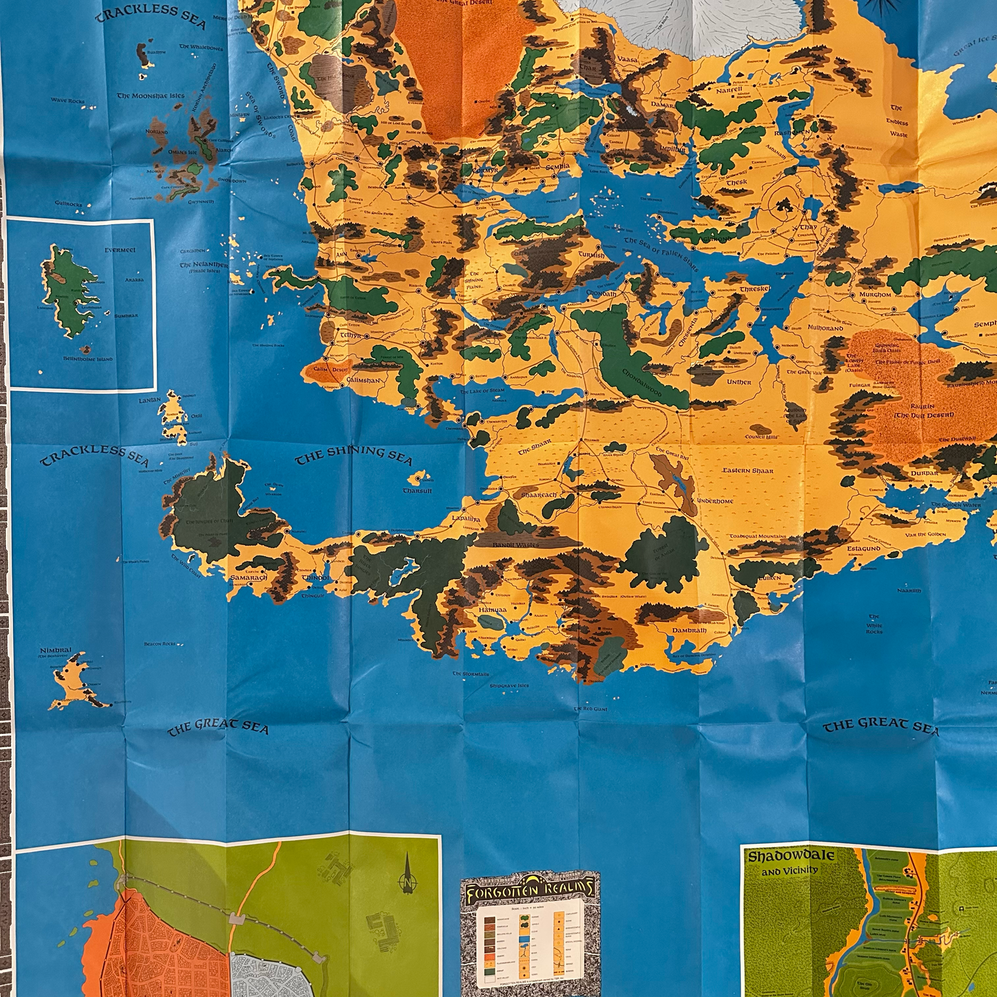 Vintage Dungeons and Dragons Accessory: Forgotten Realms - The City of Waterdeep Trail Map