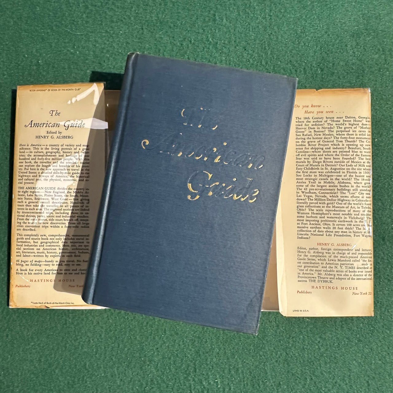 Vintage Non-Fiction Hardback: The American Guide, Edited by Henry G Alsberg BCE