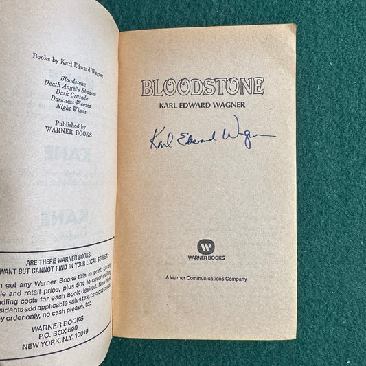 Vintage Fantasy Paperback: Karl Edward Wagner - Bloodstone SIGNED