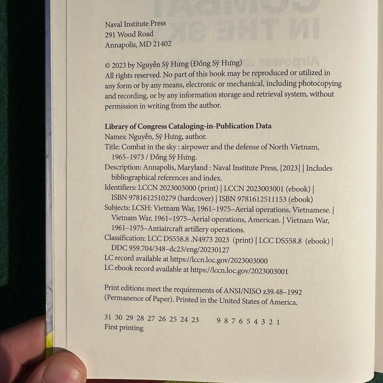 Non-Fiction Hardback: Dong Sy Hung - Combat in the Sky FIRST EDITION