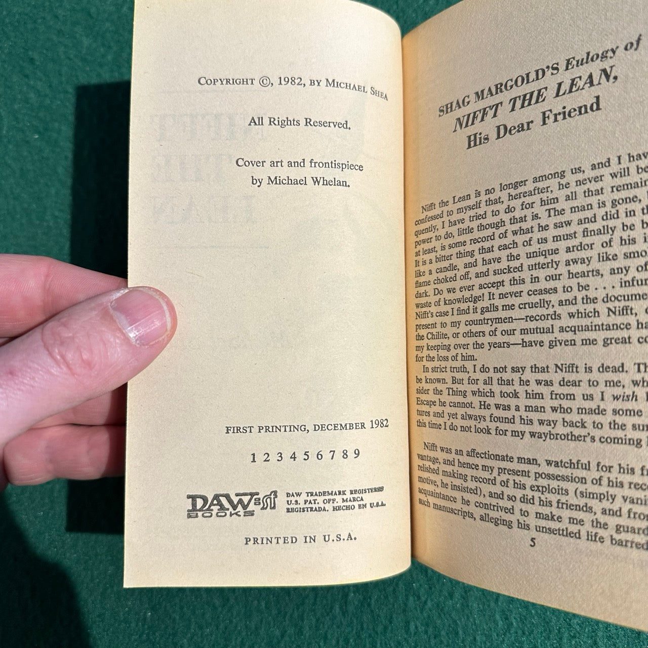 Vintage Fantasy Paperback: Michael Shea - Nifft the Lean FIRST PRINTING