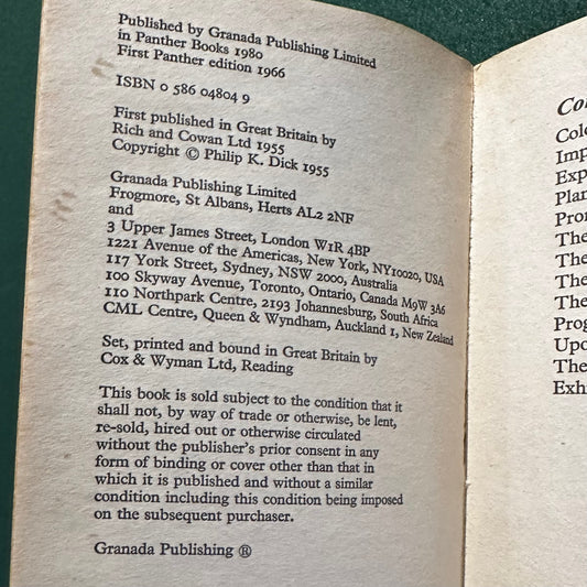 Vintage Sci-fi Paperback: Philip K Dick - A Handful of Darkness IMPORT
