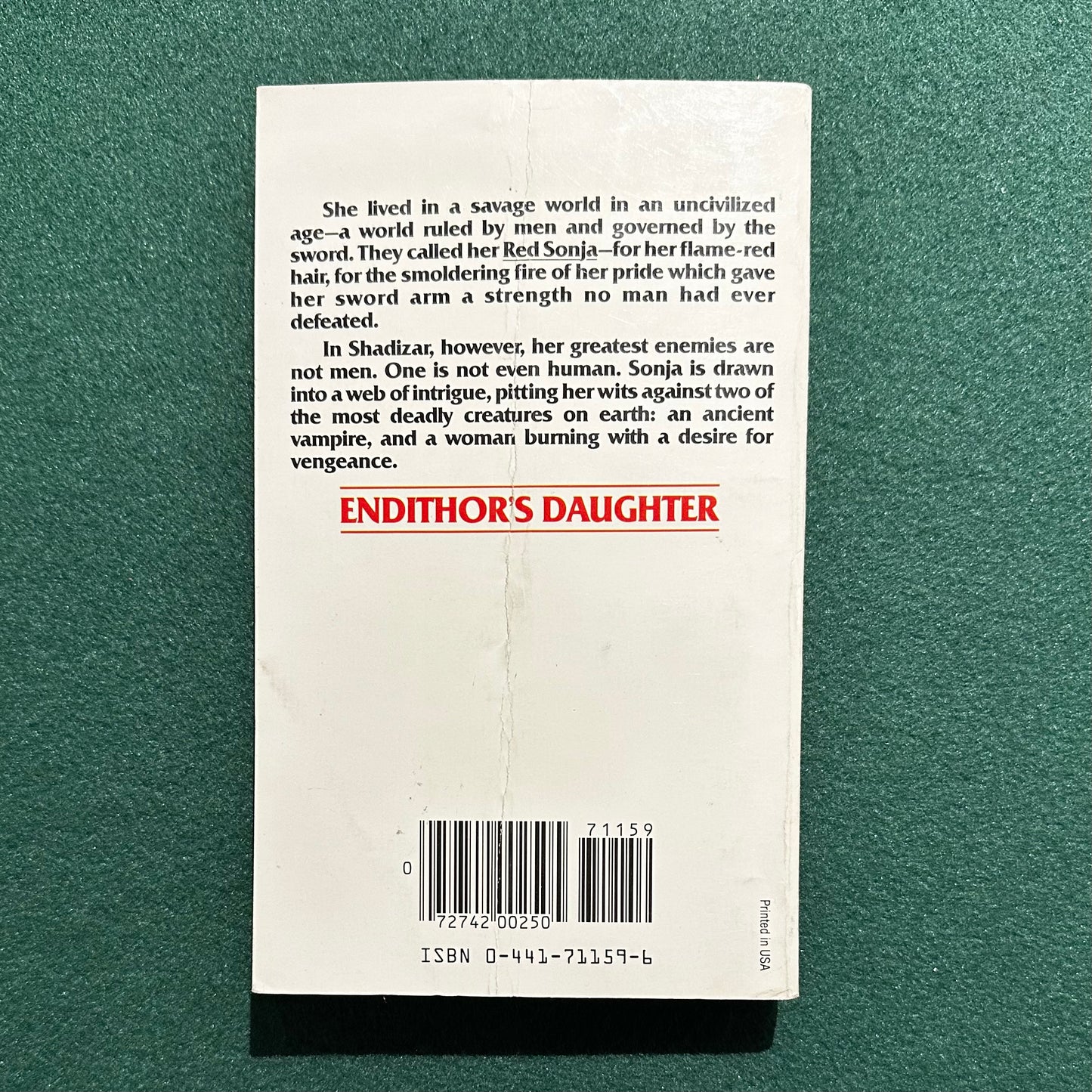 Vintage Fantasy Paperback: David C Smith & Richard L Tierney - Red Sonja 4: Endithor's Daughter first PRINTING