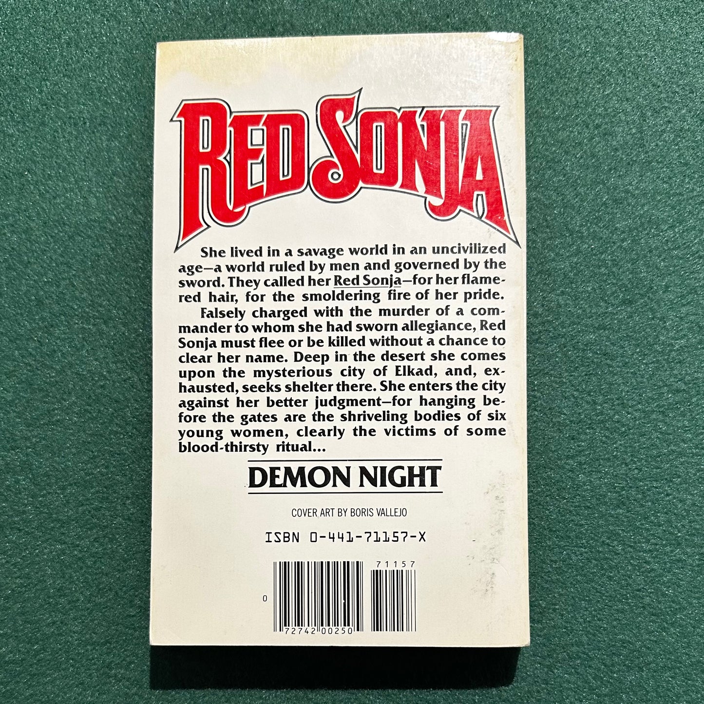 Vintage Fantasy Paperback: David C Smith & Richard L Tierney - Red Sonja 2: Demon Night SECOND PRINTING
