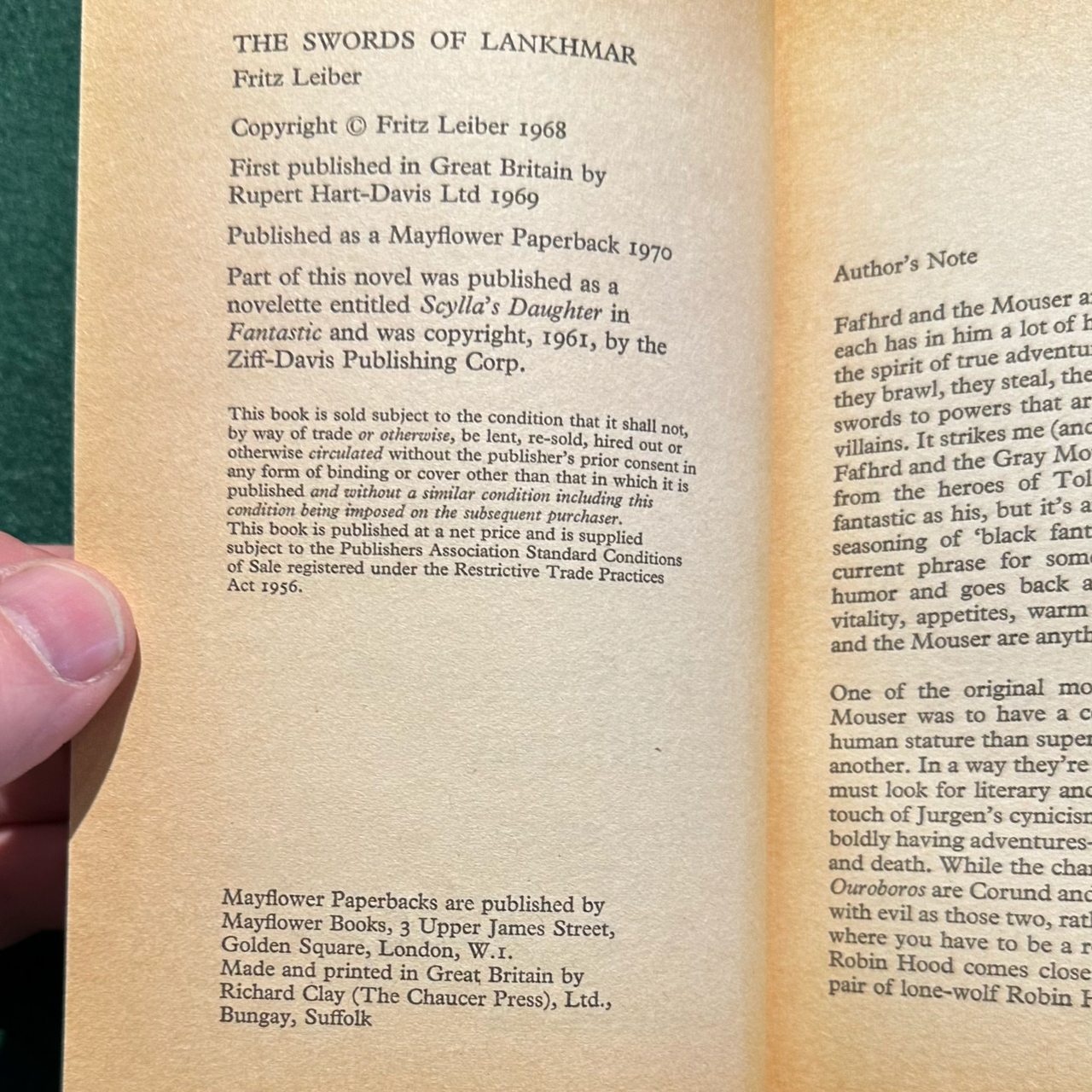Vintage Fantasy Paperback: Fritz Leiber - The Swords of Lankhmar FIRST PRINTING