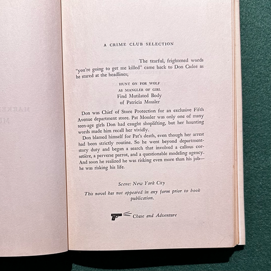 Vintage Fiction Hardback: Spencer Dean - Marked Down for Murder FIRST EDITION