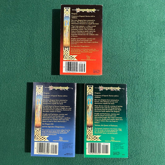 Vintage Dungeons & Dragons Paperbacks: Margaret Weis and Tracy Hickman - Dragonlance Chronicles, Vols 1-3 COMPLETE