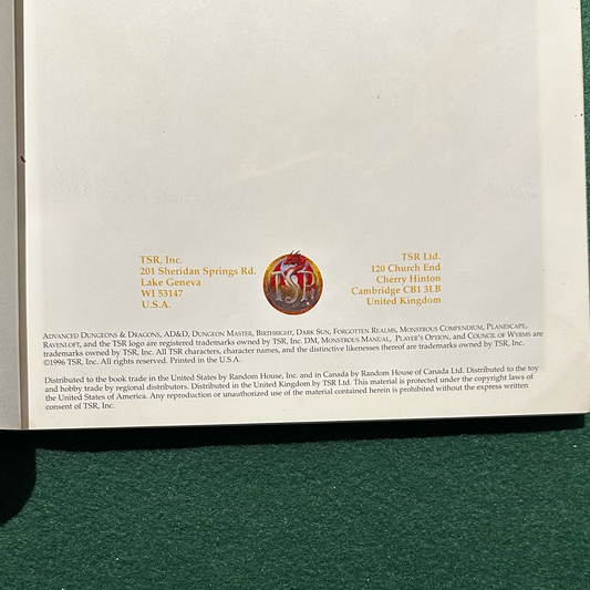 Vintage Dungeons & Dragons Paperback: AD&D Monstrous Compendium Annual Vol 3