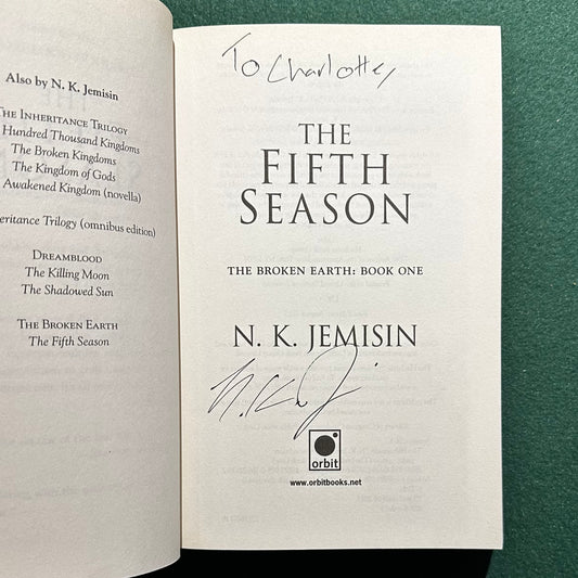 Sci-Fi Paperback: N K Jemisin - The Fifth Season, Book 1 of The Broken Earth Trilogy SIGNED