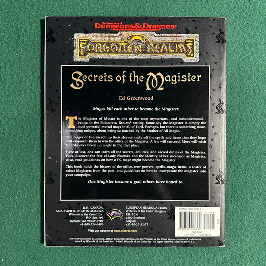 Vintage Advanced Dungeons & Dragons 2e Accessory: Forgotten Realms: Secrets of the Magister