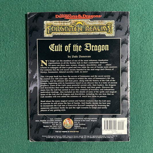 Vintage Advanced Dungeons & Dragons 2e Accessory: Forgotten Realms: Cult of the Dragon