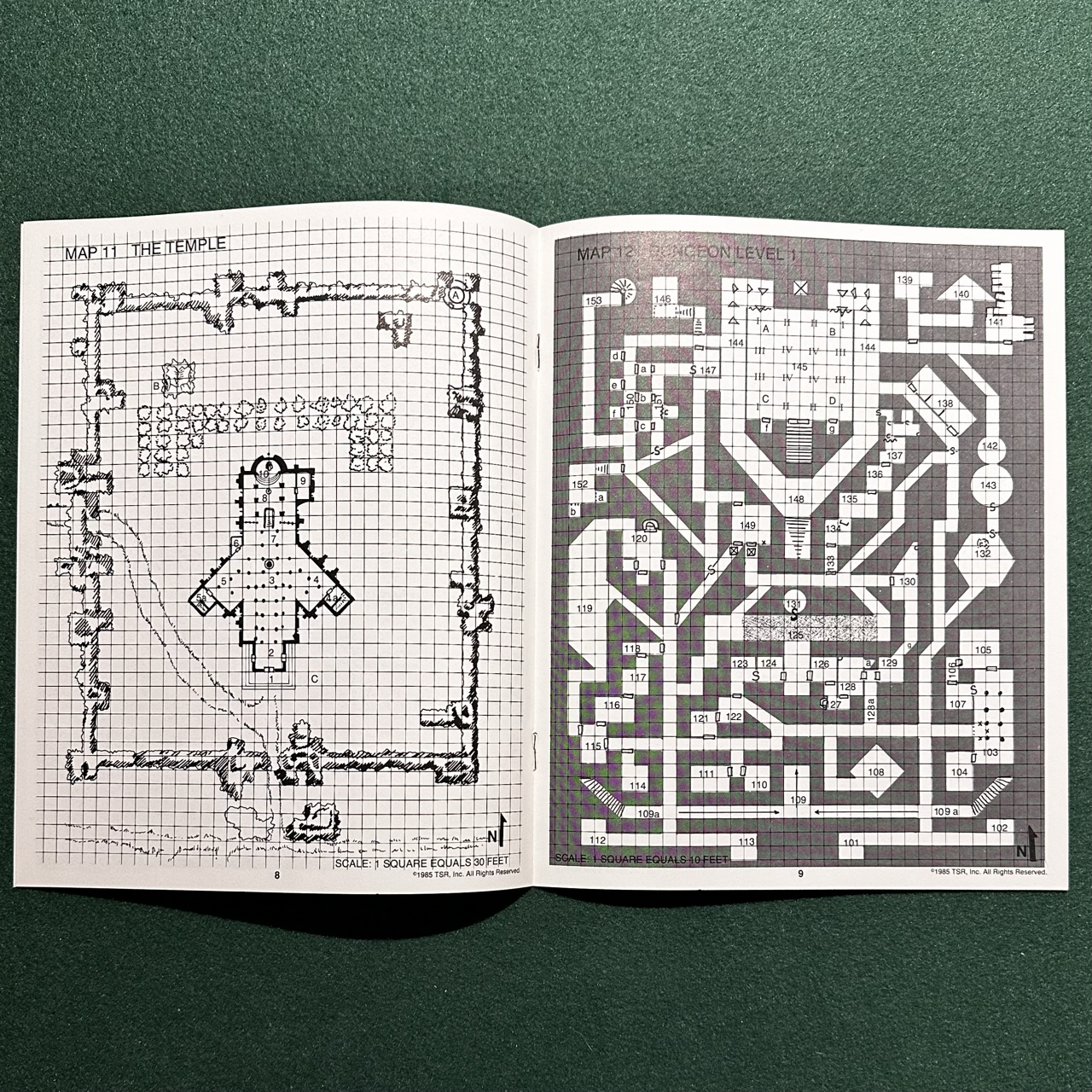 Vintage Dungeons & Dragons Adventure: The Temple of Elemental Evil AD&D W/MAP