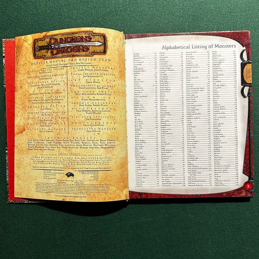 Vintage Dungeons & Dragons Core Book: Monster Manual 3.5e FIRST PRINTING