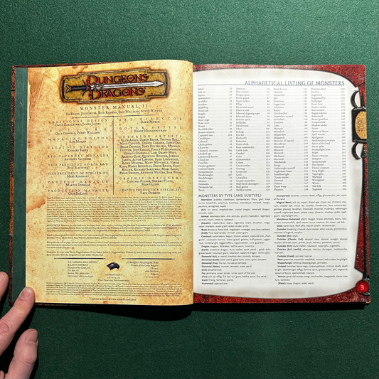 Vintage Dungeons & Dragons Core Book: Monster Manual II 3.5e FIRST PRINTING