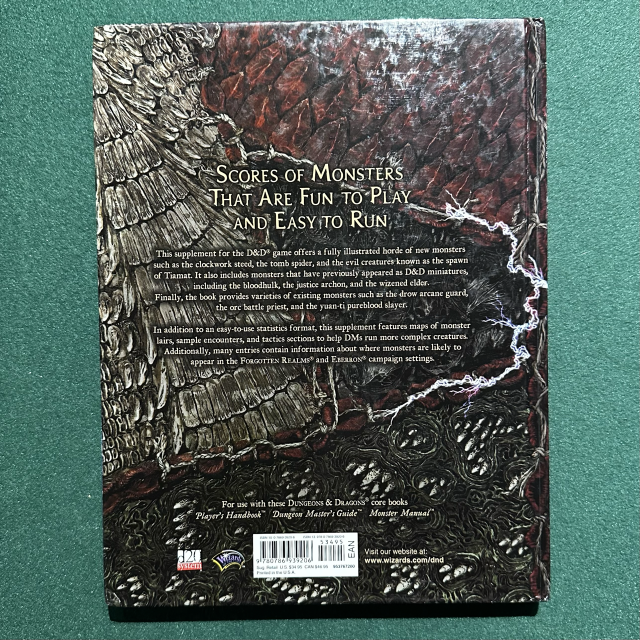 Vintage Dungeons & Dragons Core Book: Monster Manual IV 3.5e FIRST PRINTING