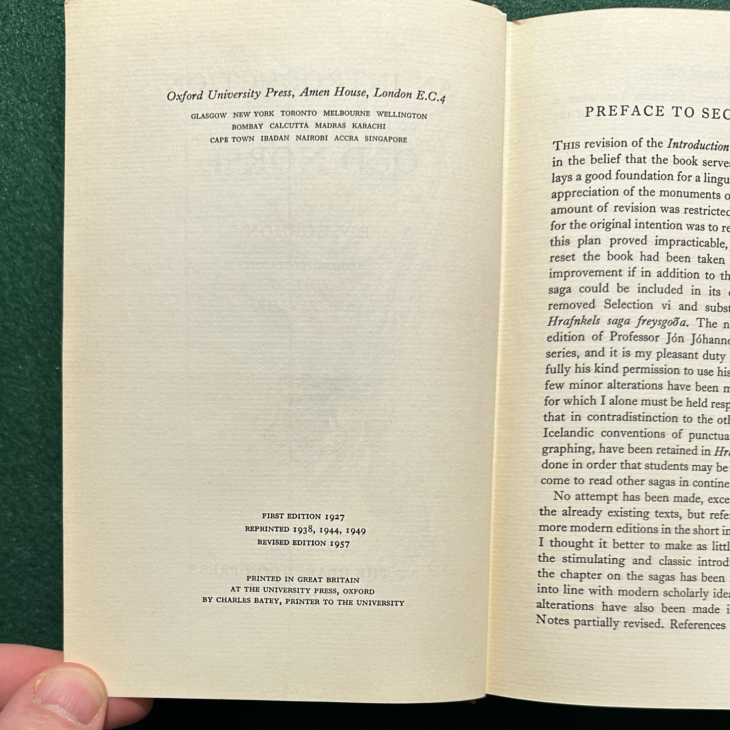 Vintage Non-Fiction Hardback: E V Gordon - An Introduction to Old Norse REVISED EDITION 1957