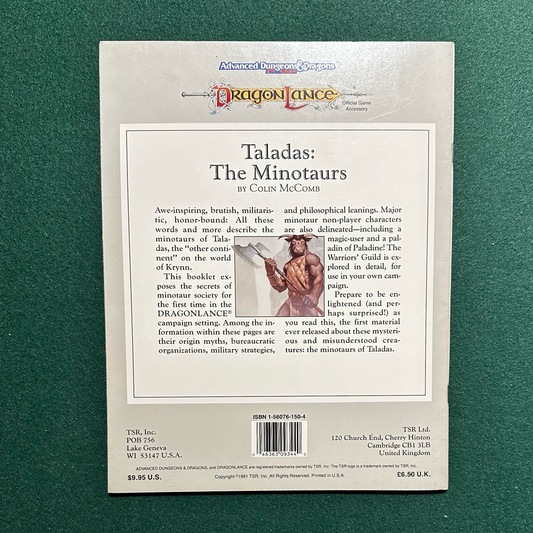 Vintage Dungeons & Dragons Adventure: Dragonlance 2e - Taladas: The Minataurs
