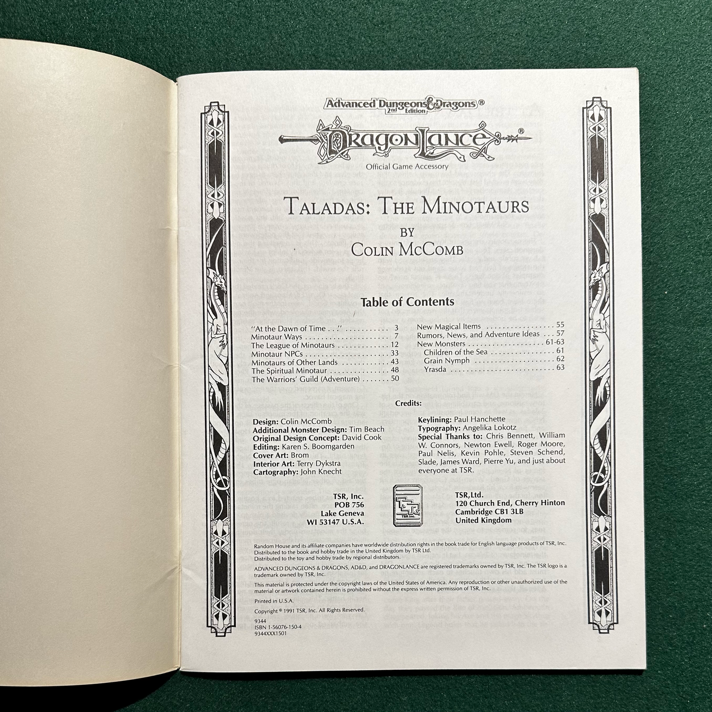 Vintage Dungeons & Dragons Adventure: Dragonlance 2e - Taladas: The Minataurs