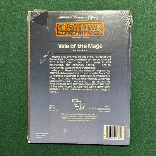 Vintage Dungeons & Dragons Adventure: Greyhawk Adventures 2e - Vale of the Mage SEALED