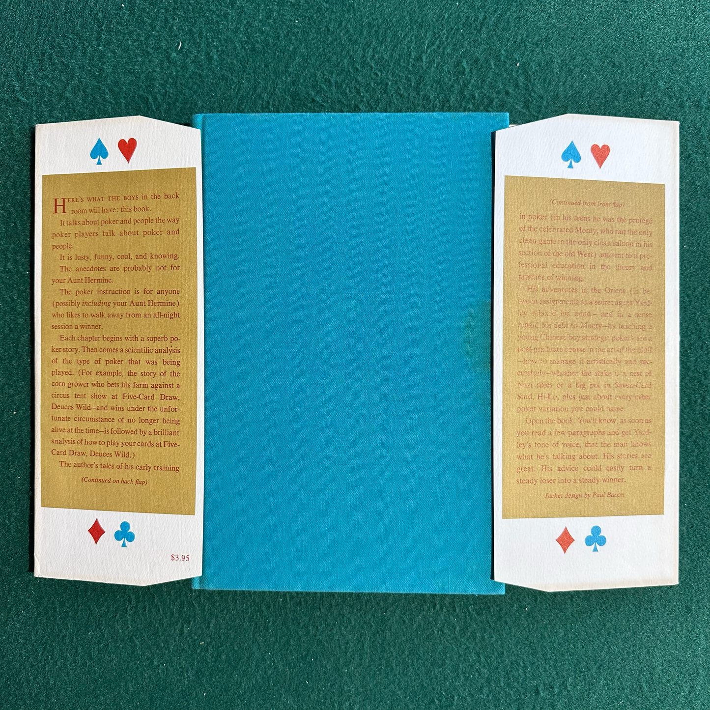Vintage Non-Fiction Hardback: Herbert O Yardley - The Education of a Poker Player FIFTH PRINTING