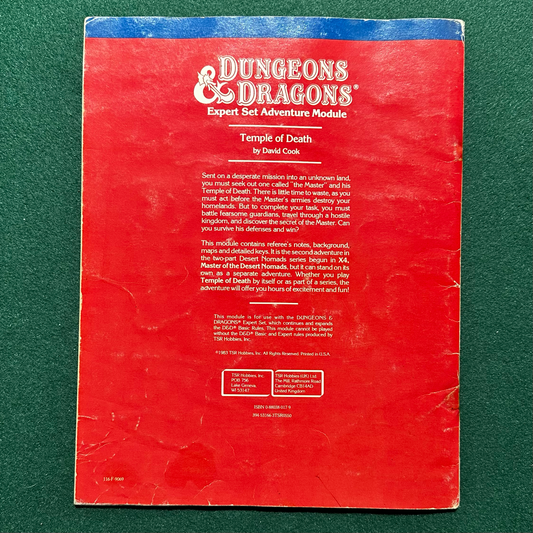 Vintage Dungeons & Dragons Adventure: D&D Expert - Temple of Death