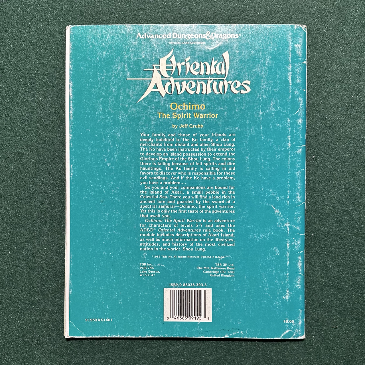 Vintage Dungeons & Dragons Adventure: AD&D Oriental Adventures - Ochimo The Spirit Warrior
