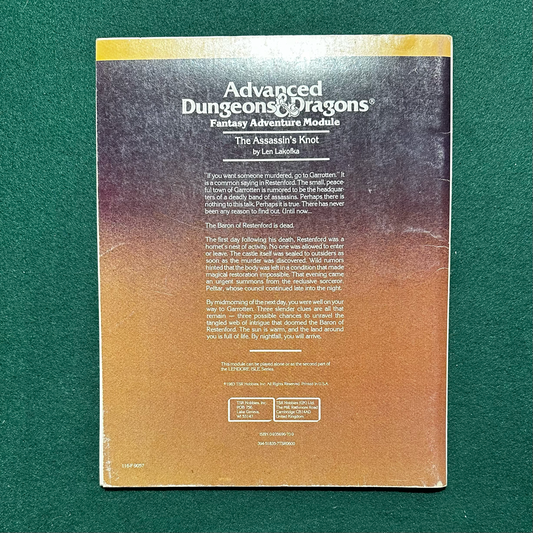 Vintage Dungeons & Dragons Adventure: AD&D - The Assassin's Knot