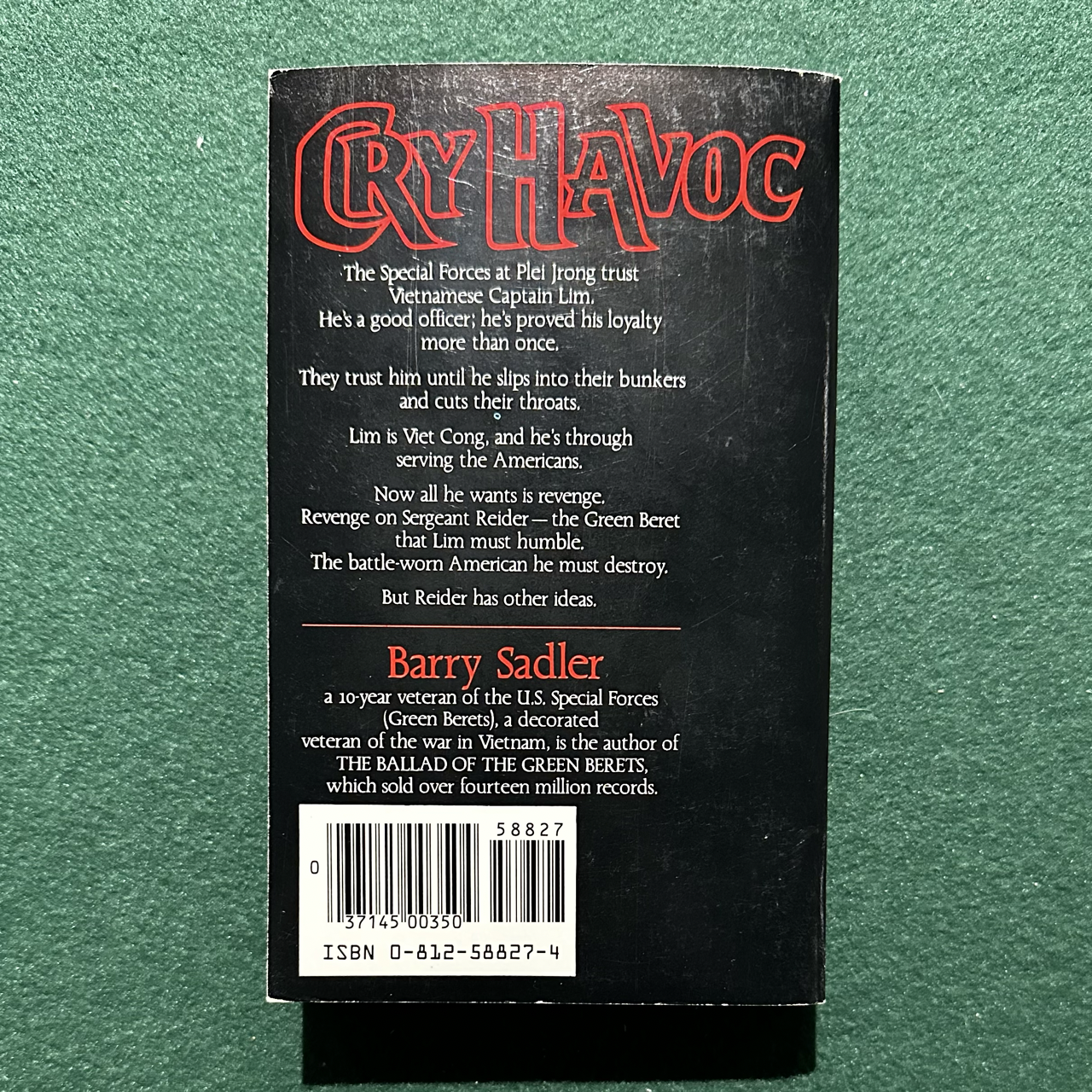 Vintage Fiction Paperback: Barry Sadler - Cry Havoc THIRD PRINTING