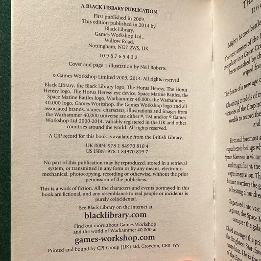 Sci-fi Paperback: Mike Lee - Warhammer 40k: Fallen Angels SECOND PRINT